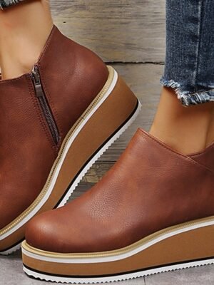 Casual Platform Wedge Ankle Boots - Image 3