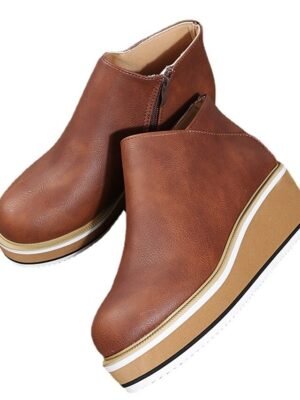 Casual Platform Wedge Ankle Boots - Image 4