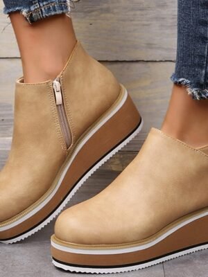 Casual Platform Wedge Ankle Boots - Image 5