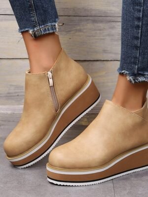 Casual Platform Wedge Ankle Boots - Image 7