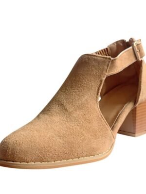 Casual Pointed Toe Suede Buckle Ankle Boots - Image 2