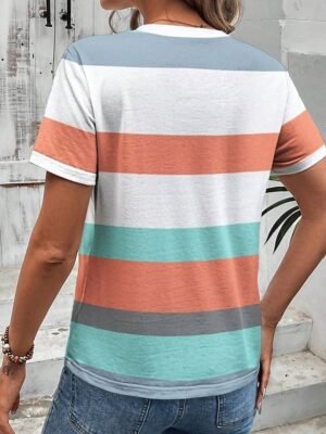 Casual Regular Print Crew Neck Short Sleeve Summer T-Shirt - Image 2