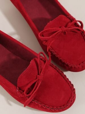 Casual Slip-On Bow Detail Synthetic Leather Flats - Image 18