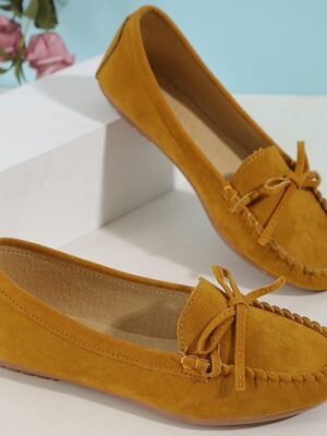 Casual Slip-On Bow Detail Synthetic Leather Flats - Image 6