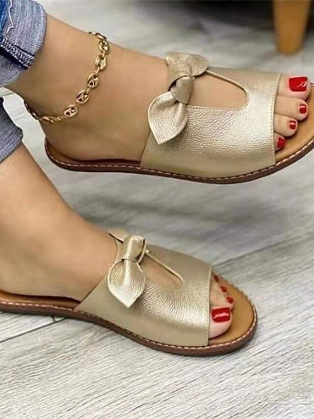 Casual Slip-On Bow Open-Toe Sandals - Image 2
