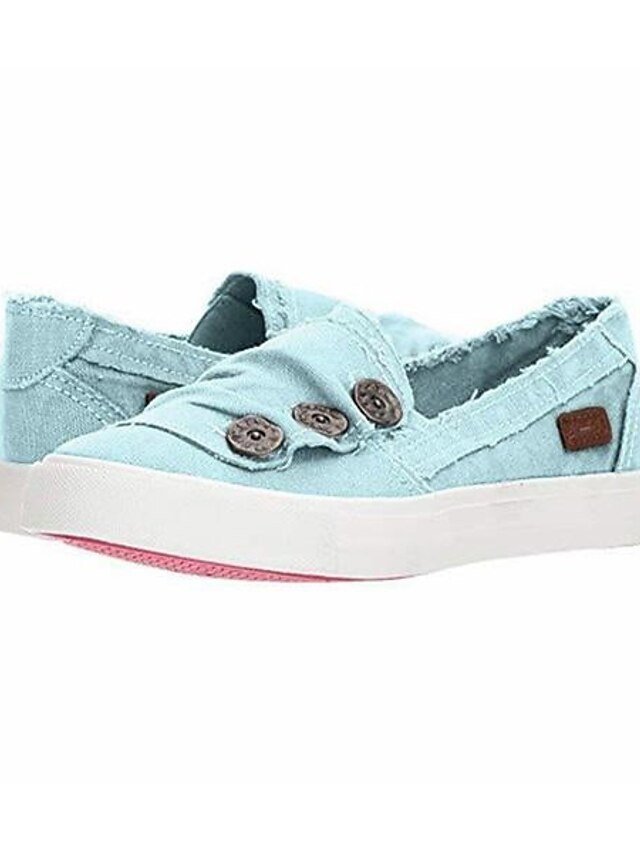 Casual Slip-On Canvas Sneakers with Button Detail - Image 2