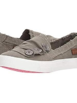 Casual Slip-On Canvas Sneakers with Button Detail - Image 4
