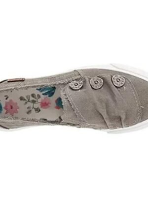 Casual Slip-On Canvas Sneakers with Button Detail - Image 5