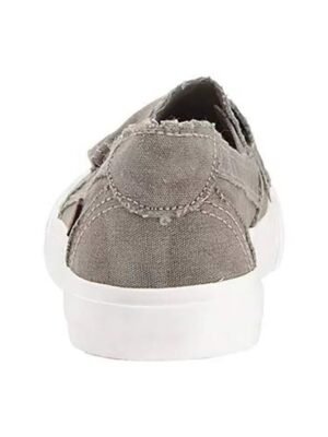 Casual Slip-On Canvas Sneakers with Button Detail - Image 7
