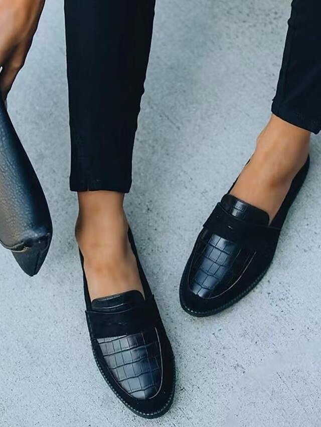 Casual Slip-On Crocodile Pattern Loafers - Image 2