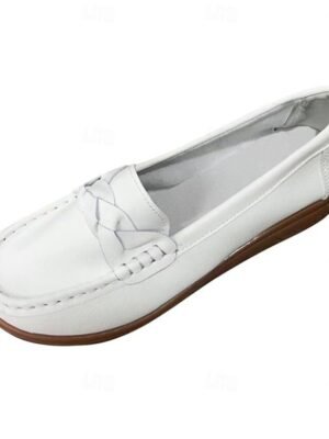 Casual Slip-On Navy Bow Accent Loafers - Image 8