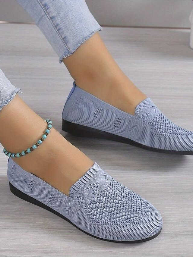 Casual Slip-On Navy Knit Loafers - Image 11