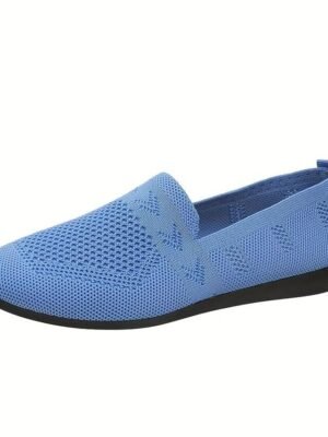 Casual Slip-On Navy Knit Loafers - Image 13