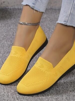 Casual Slip-On Navy Knit Loafers - Image 14