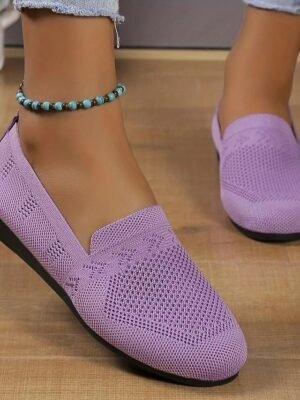 Casual Slip-On Navy Knit Loafers - Image 20