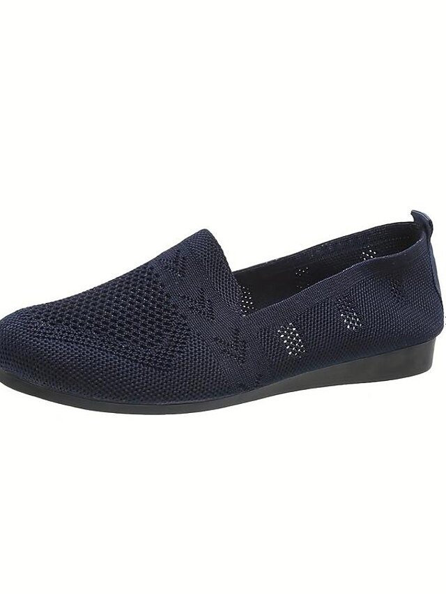 Casual Slip-On Navy Knit Loafers - Image 4