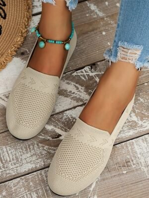 Casual Slip-On Navy Knit Loafers - Image 6