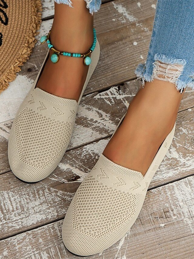 Casual Slip-On Navy Knit Loafers - Image 6