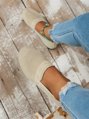 Casual Slip-On Navy Knit Loafers - Image 7