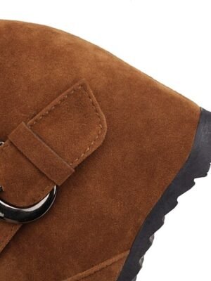 Casual Vintage Slouchy Faux Suede Knee-High Boots - Image 13