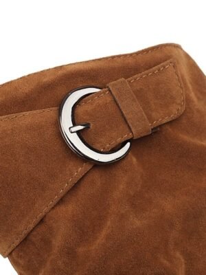 Casual Vintage Slouchy Faux Suede Knee-High Boots - Image 14