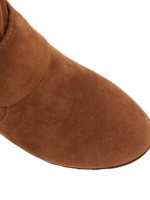 Casual Vintage Slouchy Faux Suede Knee-High Boots - Image 15