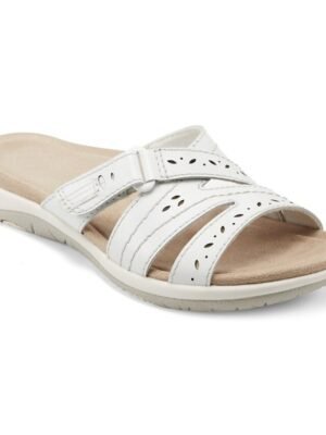 Casual White Adjustable Strap Comfortable Sole Slide Sandals - Image 10