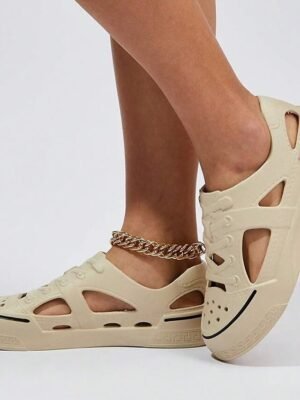 Casual White Hollow-Out Slip-On Sneakers - Image 11