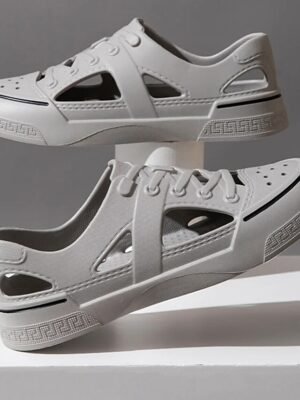 Casual White Hollow-Out Slip-On Sneakers - Image 16