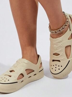 Casual White Hollow-Out Slip-On Sneakers - Image 7