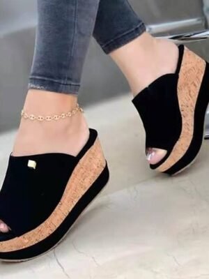 Casual White Platform Wedge Sandals - Image 4