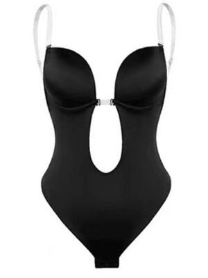 Chic Backless Tummy Control Overbust Bodysuit - Image 3