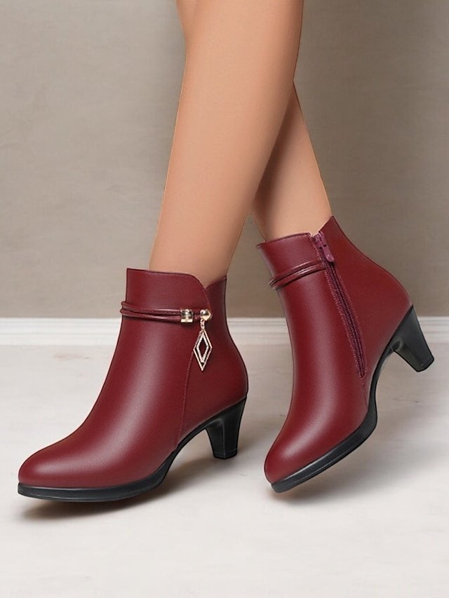 Chic Fur Lined Gold Accent Ankle Boots - Image 10