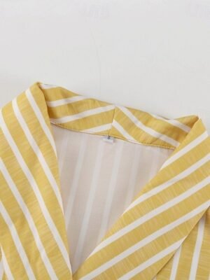 Chic Relaxed Striped Round Neck Sleeveless Short Chemise - Image 17