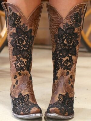 Chic Western Intricate Embroidered Cowboy Boots - Image 4