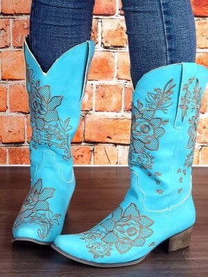 Chic Western Intricate Embroidered Cowboy Boots - Image 8