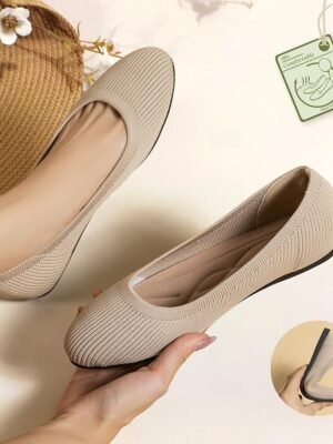 Classic Casual Striped Round Toe Flat Heel Loafer - Image 1