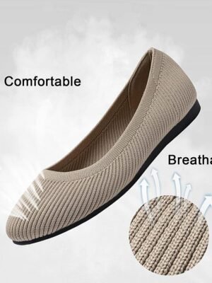 Classic Casual Striped Round Toe Flat Heel Loafer - Image 3