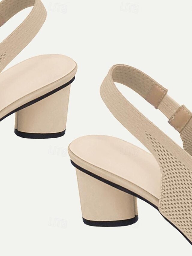 Classic Comfort Block Heel Knit Pointed Toe Loafer - Image 7