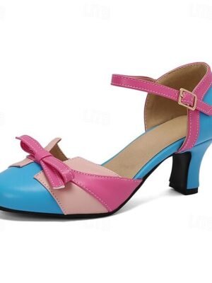 Colourful Mary Jane Bowknot Ankle Strap Party Heels - Image 2