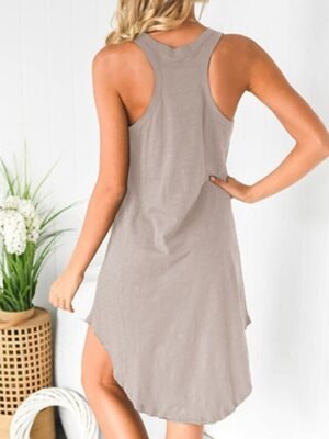 Comfort Loose Pure Sleeveless Spring Summer Midi Nightgown - Image 3