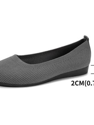 Comfortable Breathable Knit Round Toe Wedge Flats - Image 6