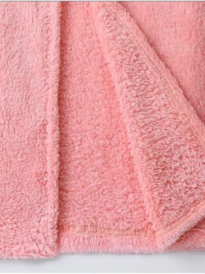 Cosy Relaxed Fluffy Hooded Long Sleeve Shorts Pajama Set - Image 6