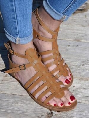 Daily Gladiator Roman Open Toe Flat Sandals - Image 6