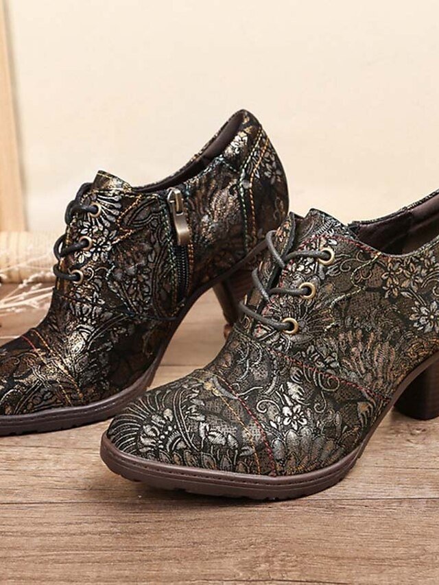 Edwardian Vintage Floral Lace-Up Leather Ankle Boots - Image 11
