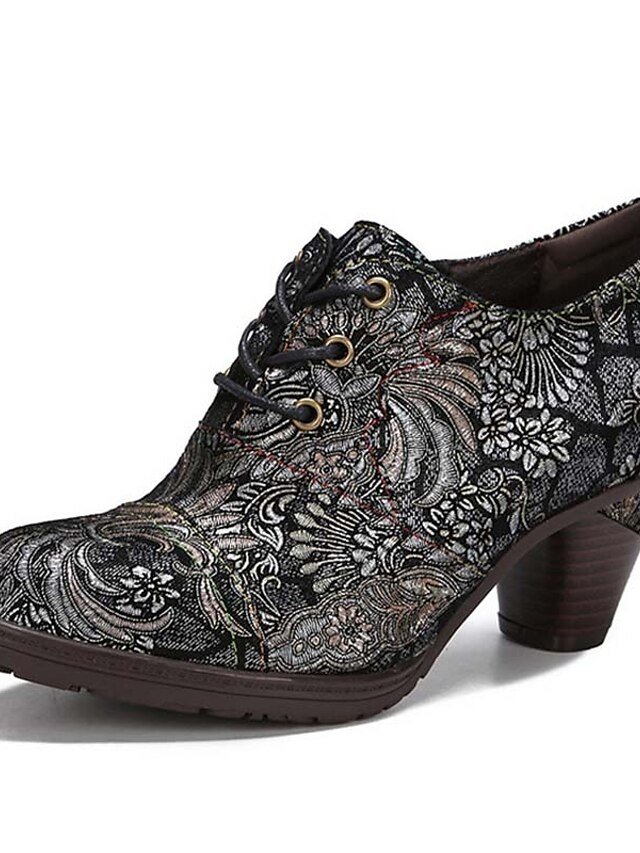 Edwardian Vintage Floral Lace-Up Leather Ankle Boots - Image 16