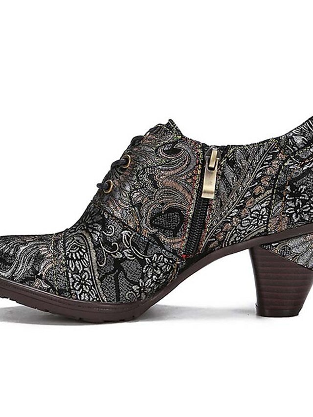 Edwardian Vintage Floral Lace-Up Leather Ankle Boots - Image 18