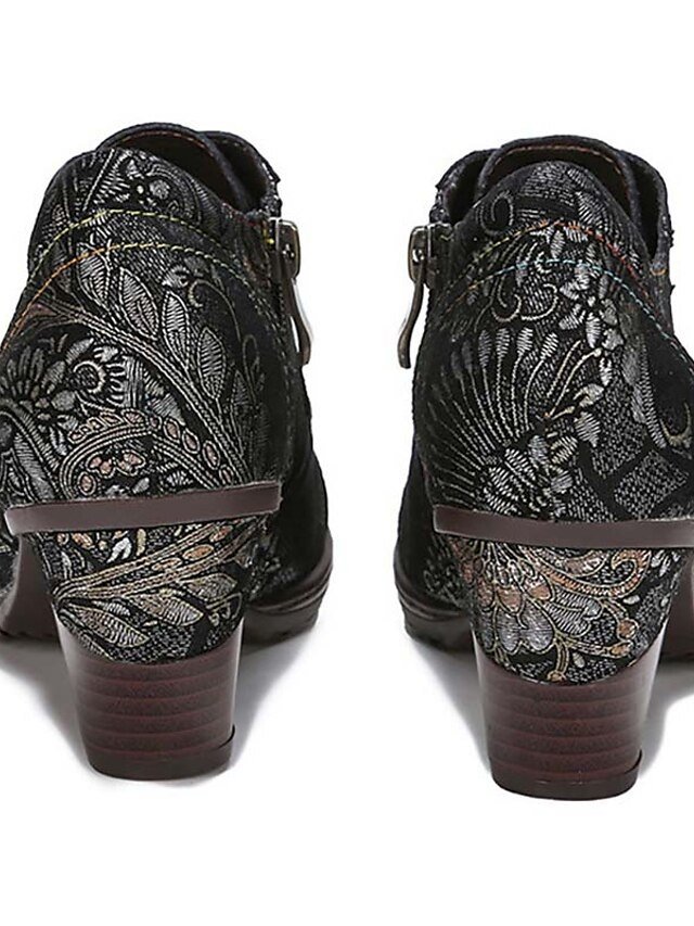 Edwardian Vintage Floral Lace-Up Leather Ankle Boots - Image 19