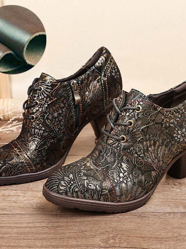 Edwardian Vintage Floral Lace-Up Leather Ankle Boots - Image 2