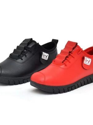 Elegant Casual Flat Heel Round Toe PU Lace-Up Sneakers - Image 11